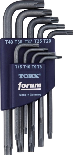 Afbeeldingen van FORUM Haakse stiftsleutelset voor binnen TORX®-schroeven 9 stuks