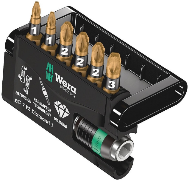 Afbeeldingen van Wera Bitset pozidriv Bit-Check 7 PZ Diamond 1