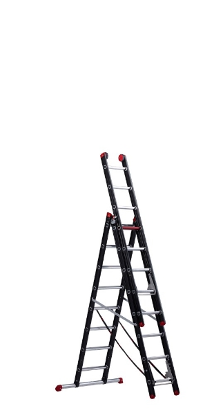 Afbeeldingen van Aluminium ladder (gecoat) - 3-delig reform