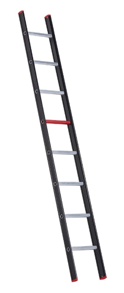 Afbeeldingen van Aluminium kokerladder (gecoat) - enkel