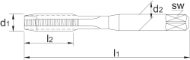 Afbeeldingen van Phantom HSS Machinetap DIN 374 FG (Rijwieldraad), links 29.969