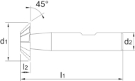 Afbeeldingen van Phantom HSS-E Duivenstaartfrees DIN 1833-D 45° 36.720