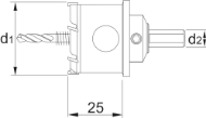 Afbeeldingen van Phantom HM-tip Gatfrees diepgat uitvoering 25 mm, materiaaldikte <12 mm 61.670