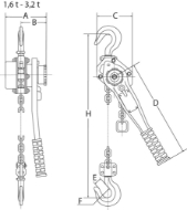 Afbeeldingen van REMA Rateltakel (alleen geschikt voor te trekken) YAS-1600KG-SW/1,5