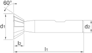 Afbeeldingen van Phantom HSS-E Zwaluwstaartfrees DIN 1833-C 60° 36.650