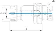 Afbeeldingen van Phantom DIN 6499-C ER Spantanghouder, HSK-A volgens DIN 69893 82.517