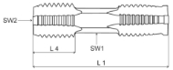 Afbeeldingen van VÖLKEL HexTap S/DS set, dubblezijdige tap, Multi-Drive, met Snijmoer M