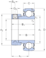 Afbeeldingen van SKF Y-lager met excenterring YET2..