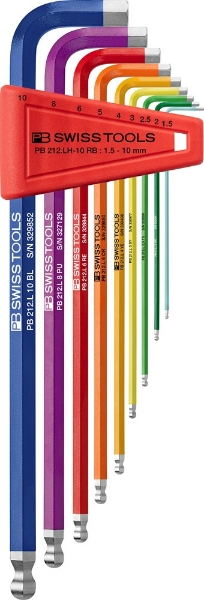 Afbeeldingen van PB Swiss Tools AG RainBow kogelkop set in houder, mm 23 Sechskant mm RB