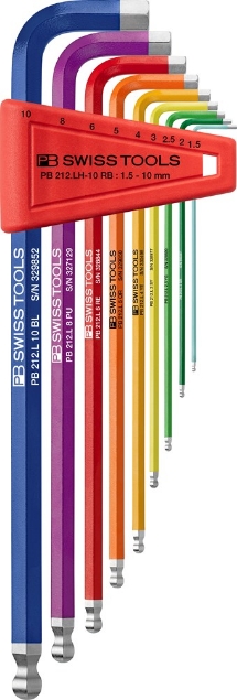 Afbeeldingen van PB Swiss Tools AG RainBow kogelkop set in houder, mm 23 Sechskant mm RB