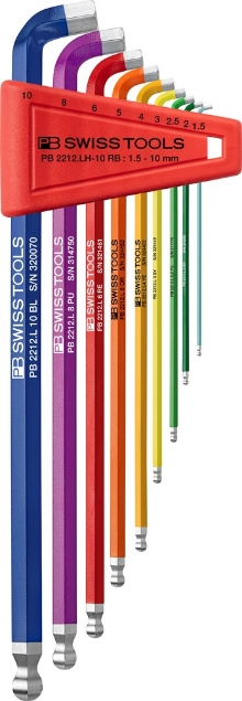 Afbeeldingen van PB Swiss Tools AG RainBow 100° sleutels, set in houder 23 Sechskant mm RB
