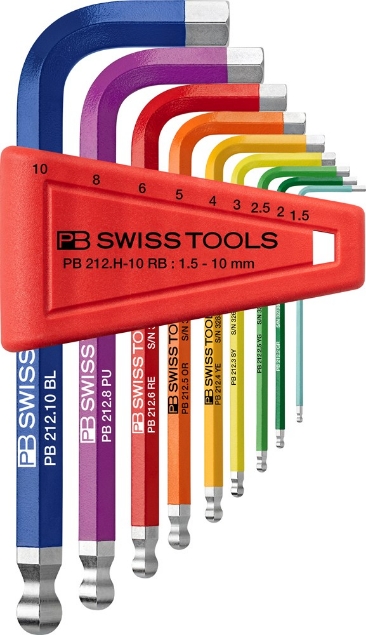 Afbeeldingen van PB Swiss Tools AG RainBow kogelkop set in houder, mm 23 Sechskant mm RB