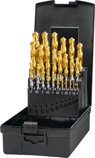 Afbeeldingen van Phantom HSS Set Spiraalboren DIN 338 TiN-tip Low force