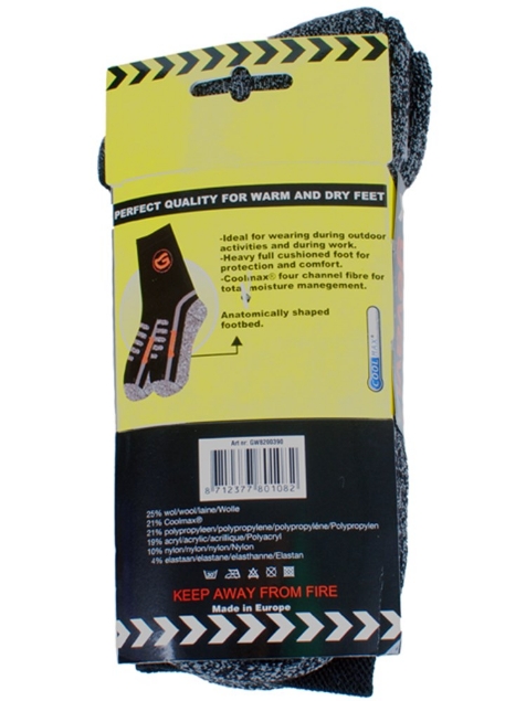 Afbeeldingen van Gevavi Workwear Strong sok 2 paar/bundel zwart GW82
