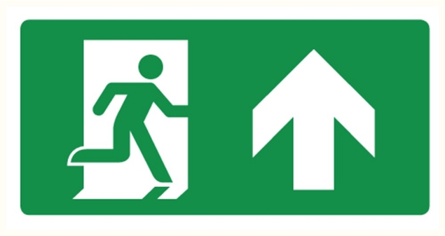 Afbeeldingen van Pikt-o-norm Pictogram nooduitgang omhoog rechts