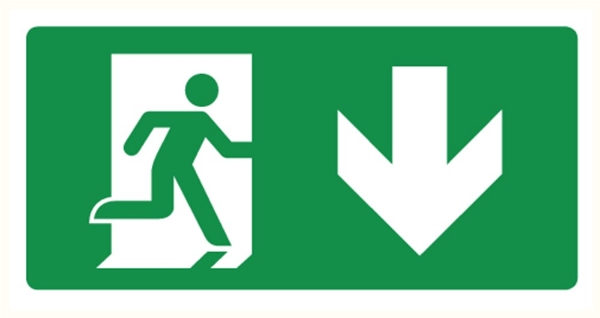 Afbeeldingen van Pikt-o-norm Pictogram nooduitgang omlaag rechts
