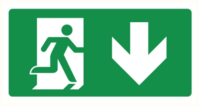 Afbeeldingen van Pikt-o-norm Pictogram nooduitgang omlaag rechts