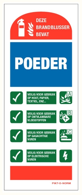 Afbeeldingen van Pikt-o-norm Pictogram gebruiksaanwijzing poederblusser