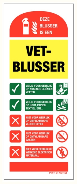 Afbeeldingen van Pikt-o-norm Pictogram gebruiksaanwijzing vetblusser