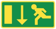 Afbeeldingen van Pikt-o-norm Pictogram vluchtweg omlaag links