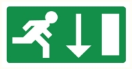 Afbeeldingen van Pikt-o-norm Pictogram vluchtweg omlaag rechts