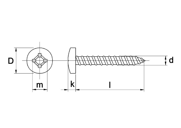 Afbeeldingen van Plaatschroef cilinderkop phillips DIN 7981C, rvs A2
