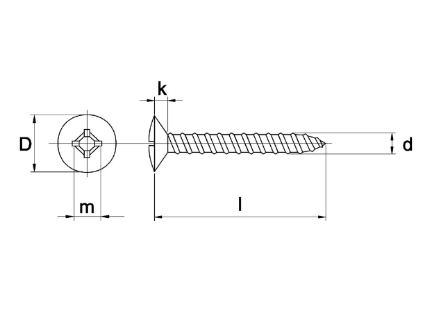 Afbeeldingen van Plaatschroef lenskop phillips DIN 7983C, rvs A2