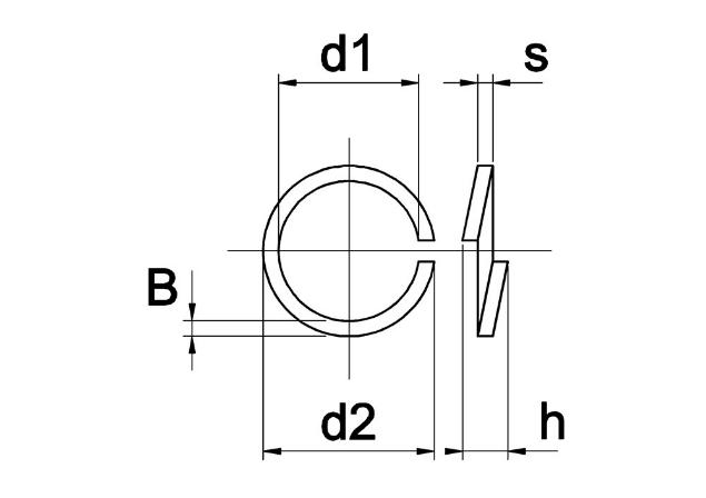 Afbeeldingen van Veerring DIN 127B, gezwart