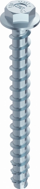 Afbeeldingen van Schroefanker zeskantkop met aangeperste ring verzinkt blauw