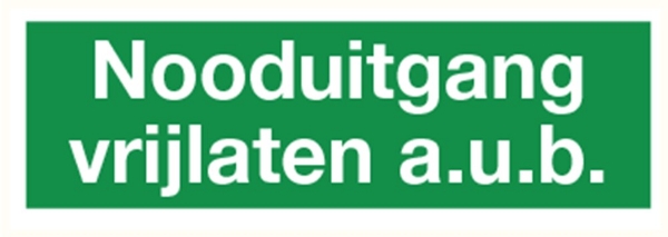 Afbeeldingen van Pikt-o-norm Pictogram nooduitgang vrijlaten a.u.b.