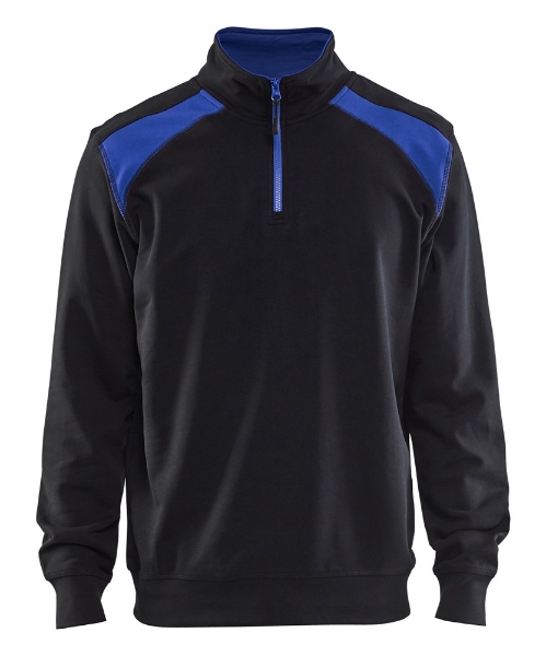 Afbeeldingen van Sweatshirt Bi-Colour met halve rits