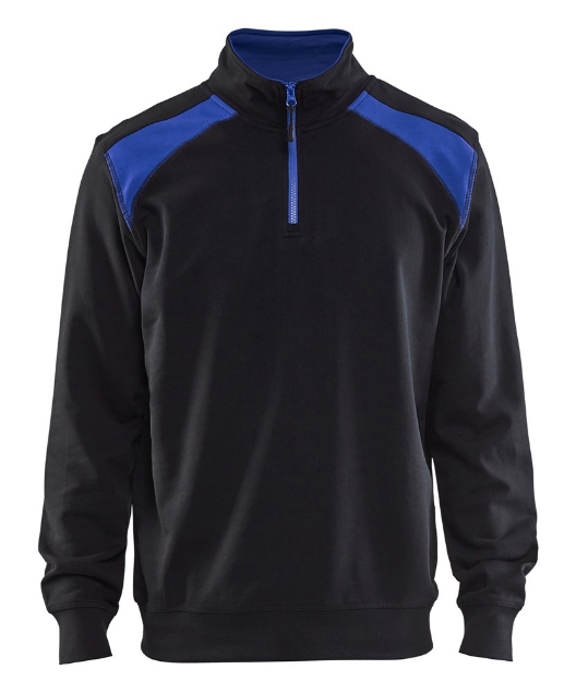 Afbeeldingen van Sweatshirt Bi-Colour met halve rits