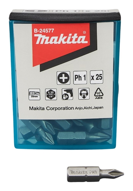 Afbeeldingen van Makita Schroefbit PH1x25mm 25stk B-24577