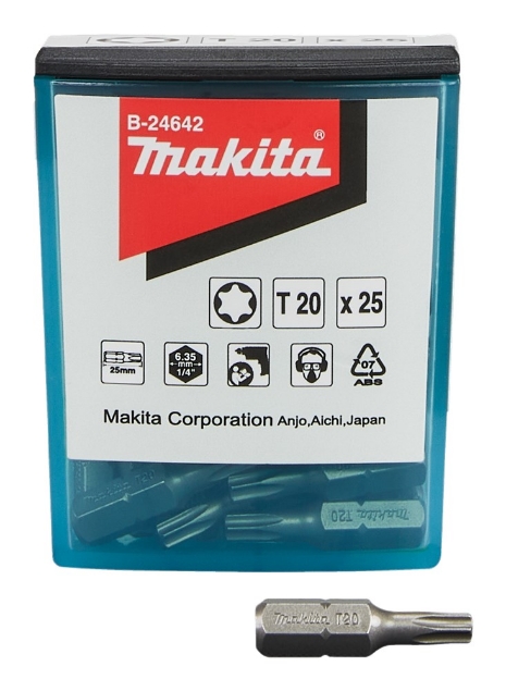 Afbeeldingen van Makita Schroefbit T20x25mm 25st B-24642