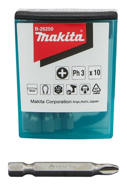 Afbeeldingen van Makita Schroefbit Ph3x25 10stk B-26250