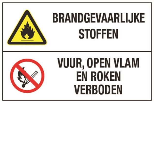 Afbeeldingen van Pikt-o-norm Tekstbord brandgevaarlijk+open vlam...