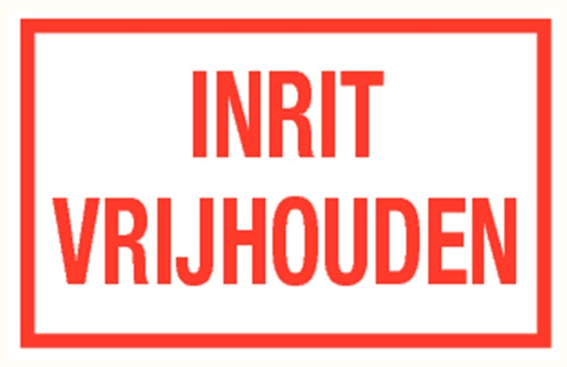 Afbeeldingen van Pikt-o-norm Tekstbord inrit vrijhouden