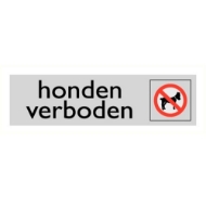 Afbeeldingen van Pikt-o-norm Pictogram honden verboden alulook PVC 165x45mm