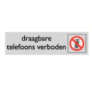 Afbeeldingen van Pikt-o-norm Pictogram draagbare telefoons verboden alulook PVC 165x45mm