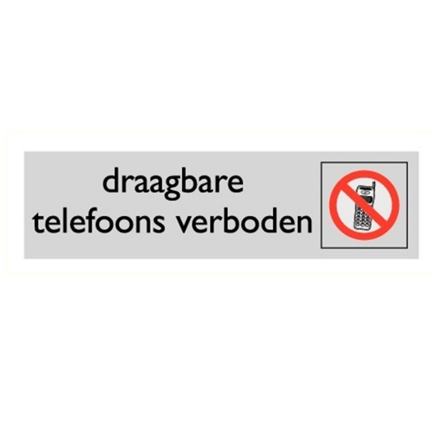 Afbeeldingen van Pikt-o-norm Pictogram draagbare telefoons verboden alulook PVC 165x45mm