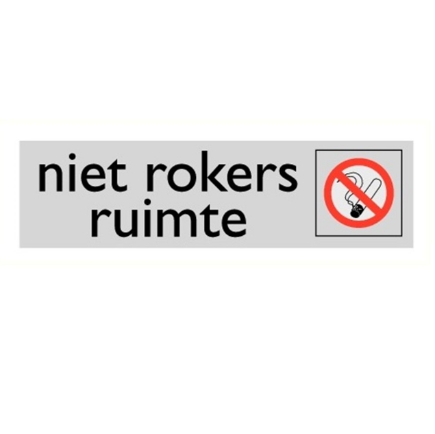 Afbeeldingen van Pikt-o-norm Pictogram niet rokers ruimte alulook PVC 165x45mm