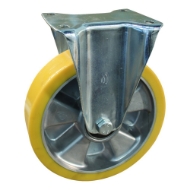 Afbeeldingen van Protempo Transportwiel (bok) met plaatbevestiging met stalen gaffel, wiel met aluminium velg, PU band ±94 shore A Serie 29-12