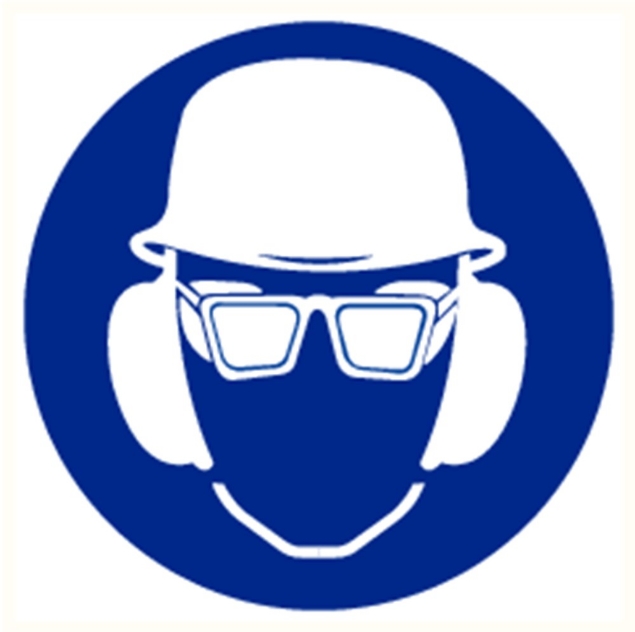 Afbeeldingen van Pikt-o-norm Pictogram helm, bril en oorkap verplicht