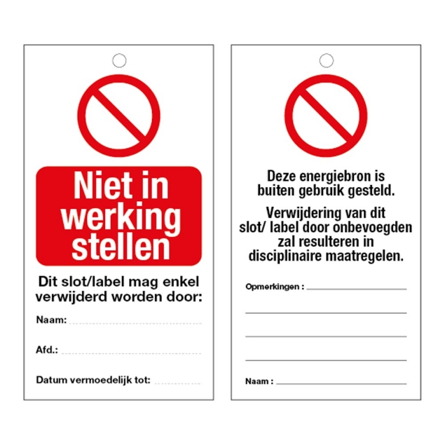 Afbeeldingen van Pikt-o-norm Waarschuwingstag niet in werking stellen