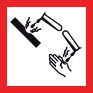 Afbeeldingen van Pikt-o-norm Pictogram GHS corrosieve stoffen ruitvorm