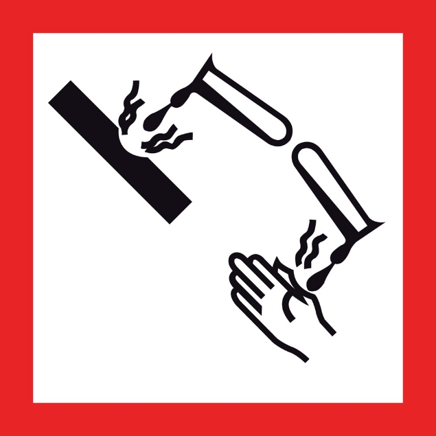 Afbeeldingen van Pikt-o-norm Pictogram GHS corrosieve stoffen ruitvorm
