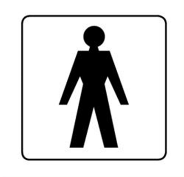 Afbeeldingen van Pikt-o-norm Pictogram toilet heren wit/zwart