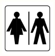 Afbeeldingen van Pikt-o-norm Pictogram toilet dames en heren wit/zwart
