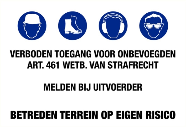 Afbeeldingen van Pikt-o-norm Tekstbord bouwbord