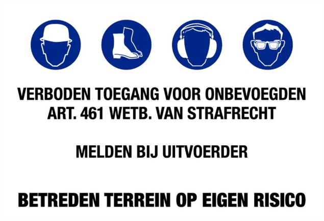 Afbeeldingen van Pikt-o-norm Tekstbord bouwbord